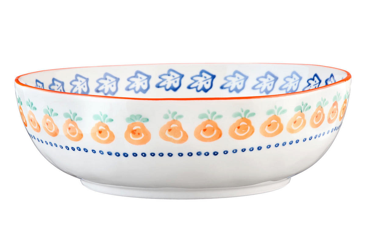 SALATSCHALEN Napoli Ø23,5cm und Ø28cm - 2er-Set - Zitrusfrucht - Weiß, Keramik - Björn