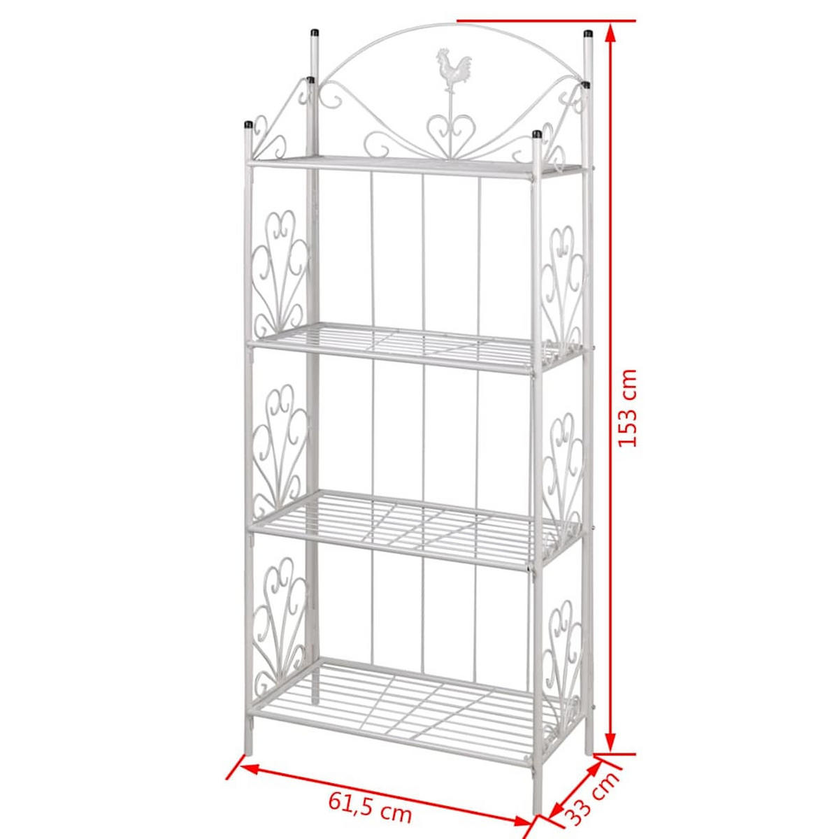 PFLANZENTREPPE Blumentreppe Blumenregal Blumenständer - Weiß, Metall (33/153/61.5cm) - vidaXL