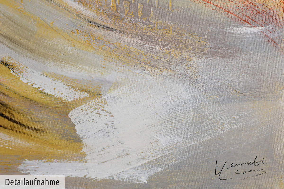 ÖLGEMÄLDE 150/50 cm - Gelb/Orange, Holz/Textil (150/50cm) - KUNSTLOFT