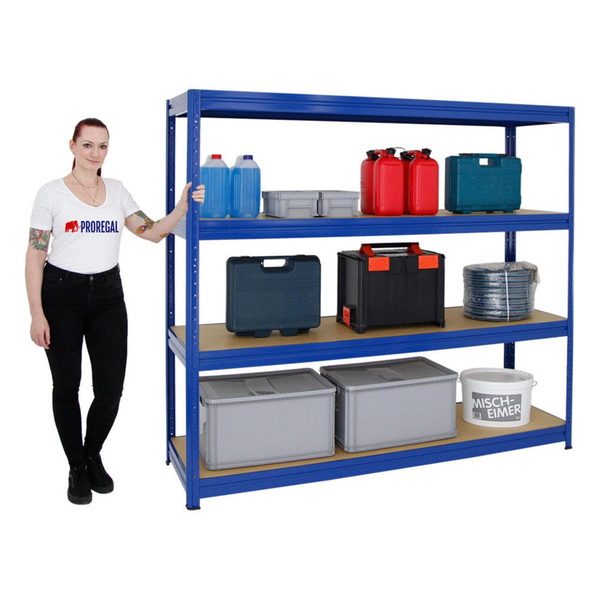 SCHWERLASTREGAL Dino 180x200x60 cm Fachlast 500 kg Blau - Dunkelblau, Metall (200/180/60cm) - PROREGAL
