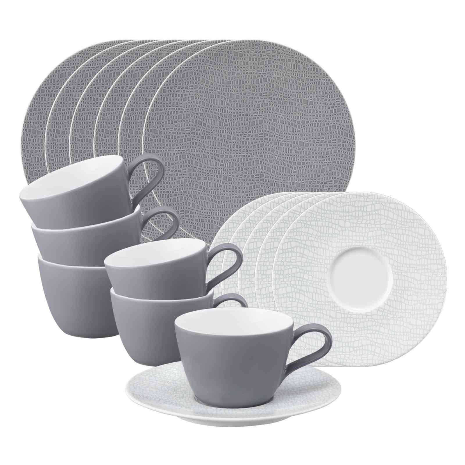 KAFFEESERVICE Life Fashion Elegant Grey 18er Set - Grau, Keramik (1/1/1cm) - Seltmann Weiden