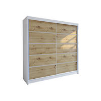 SCHWEBETÜRENSCHRANK Talin IV - Silberfarben/Eiche Artisan, Holzwerkstoff/Metall (180/215/58cm) - MIRJAN24