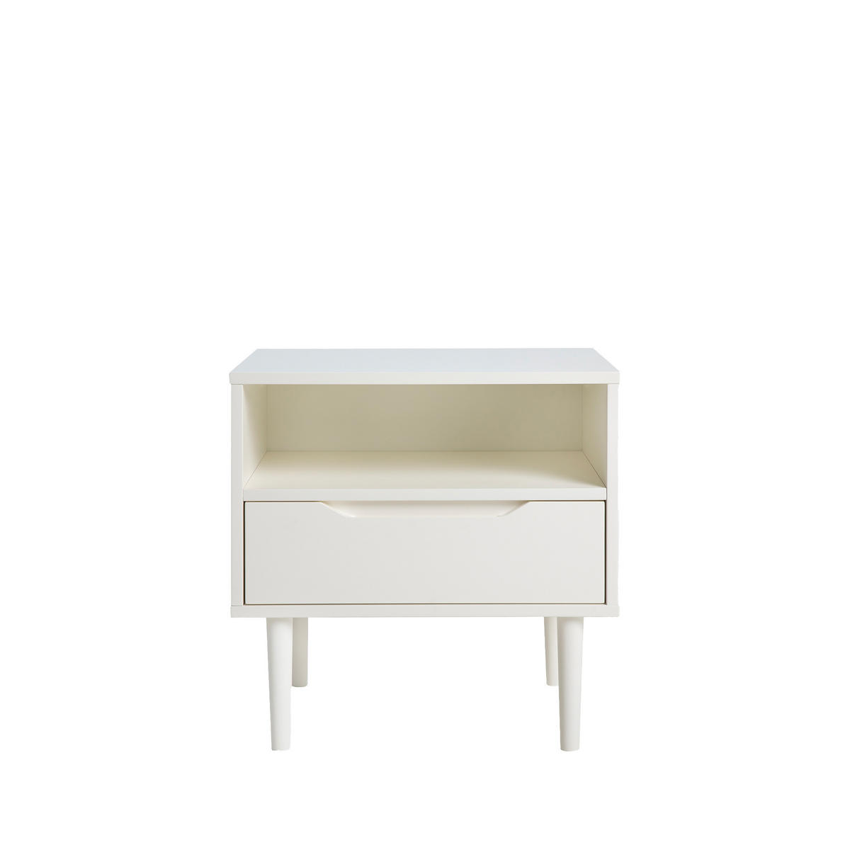 NACHTTISCH Enola Weiß 50 cm x 50 cm - Weiß, Holzwerkstoff (50/50/35cm) - Kenay Home