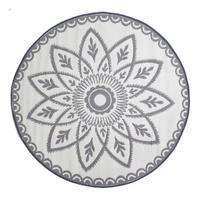OUTDOORTEPPICH Henna rund mit Mandala-Muster 180 cm - Hellgrau, Kunststoff (180/180cm) - Homescapes