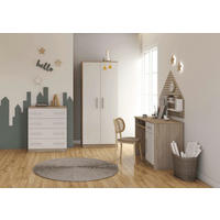 JUGENDZIMMER Arivo in Eiche Sonoma und Weiß 3 teilig - Kinderzimmer Komplett Set - Braun, Holzwerkstoff (80/200/120cm)