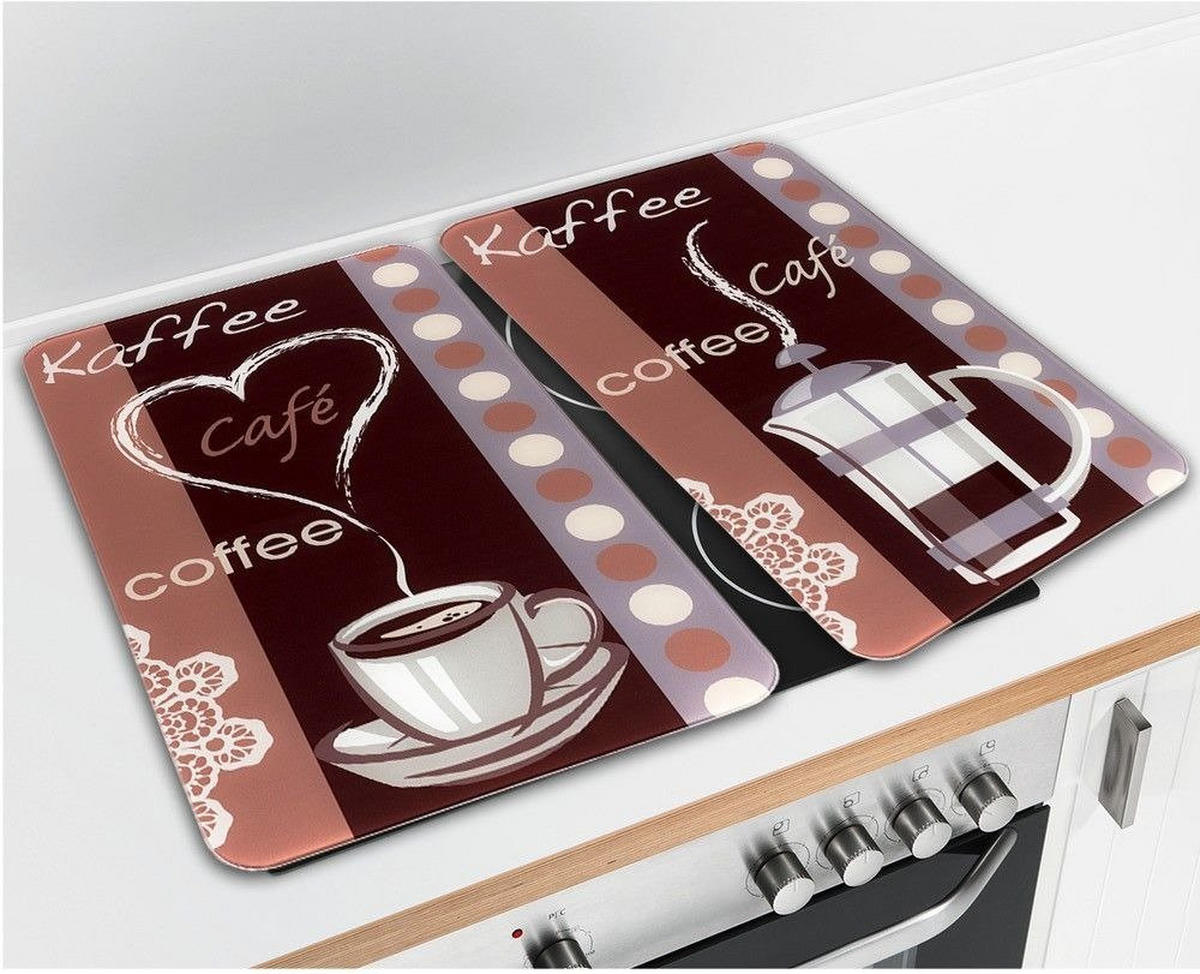 HERDABDECKPLATTEN für alle Herdarten Coffee Flavour 52/30 cm - Braun, Glas (30/52cm) - Maximex