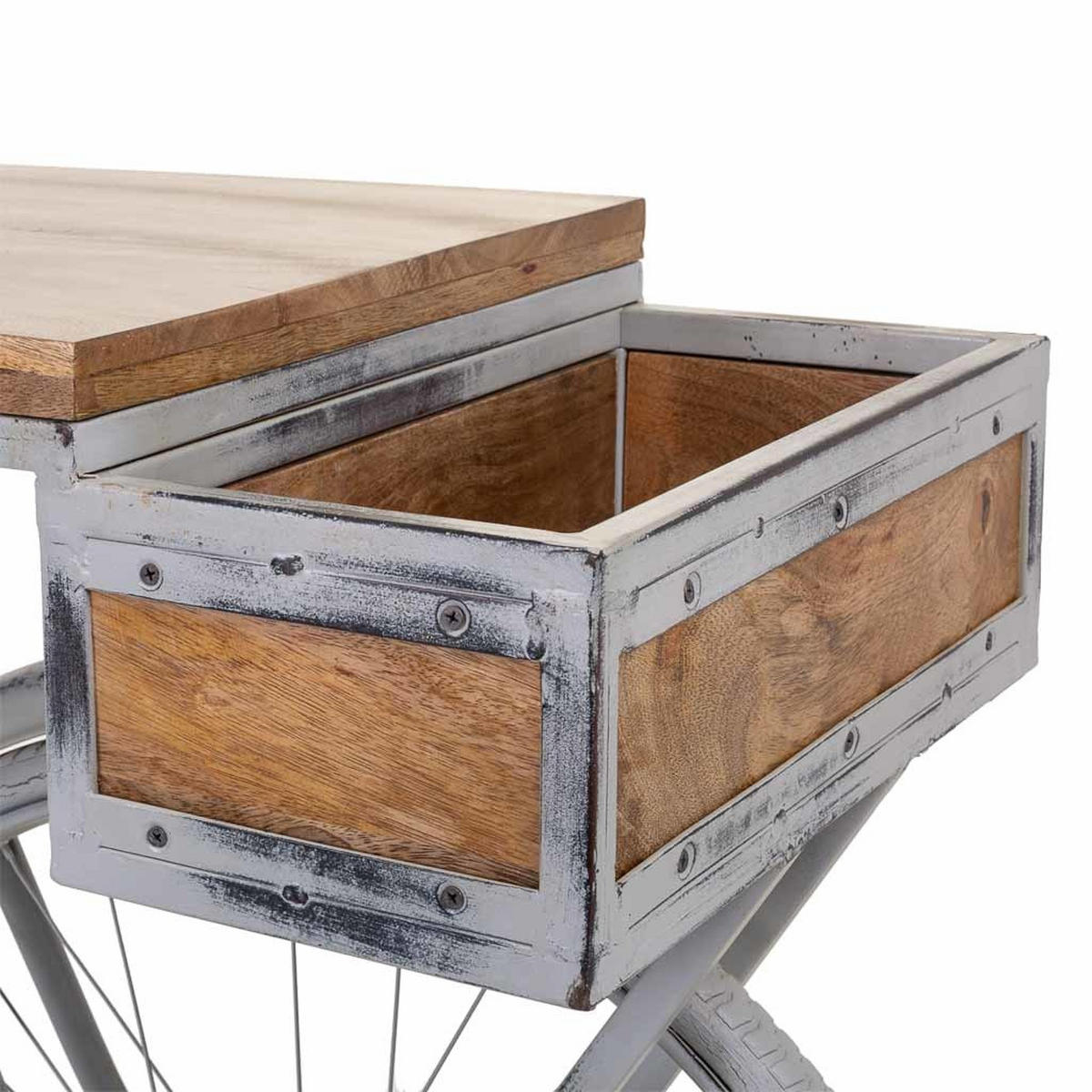 KONSOLE aus Holz und Metall 198X50X94 cm - Silberfarben, Metall (50/198/94cm) - Wanderlust