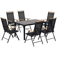 GARTENESSGRUPPE 7-teilig DE-09993 Schwarz - Schwarz, Metall - ComfortXL