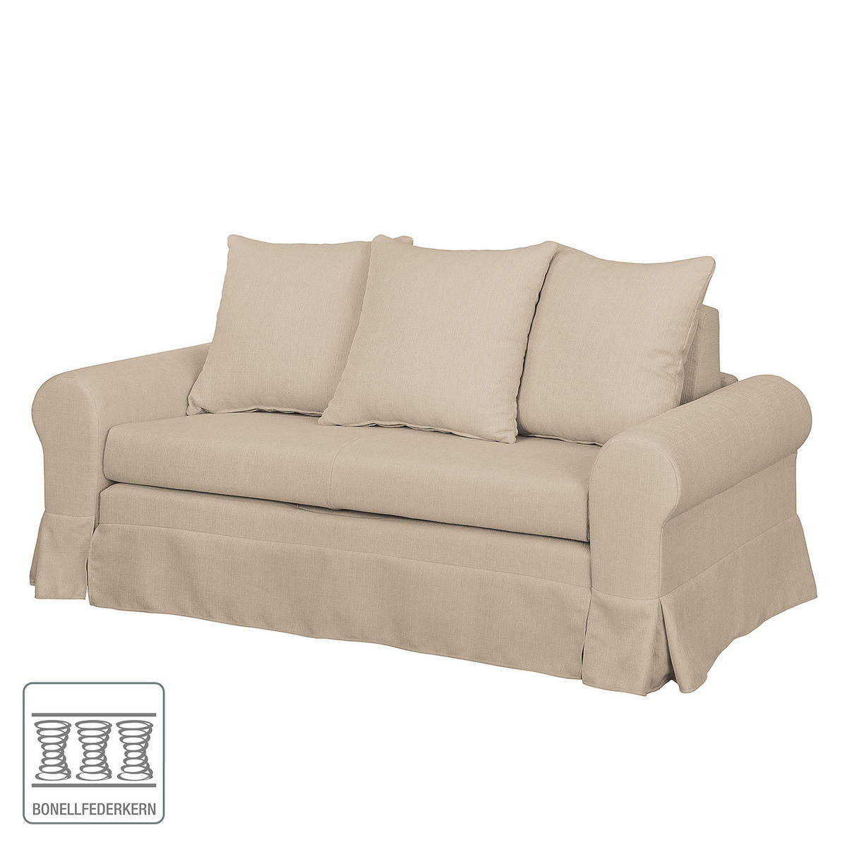 SCHLAFSOFA - Cappuccino, Textil (185/90/90cm) - home24