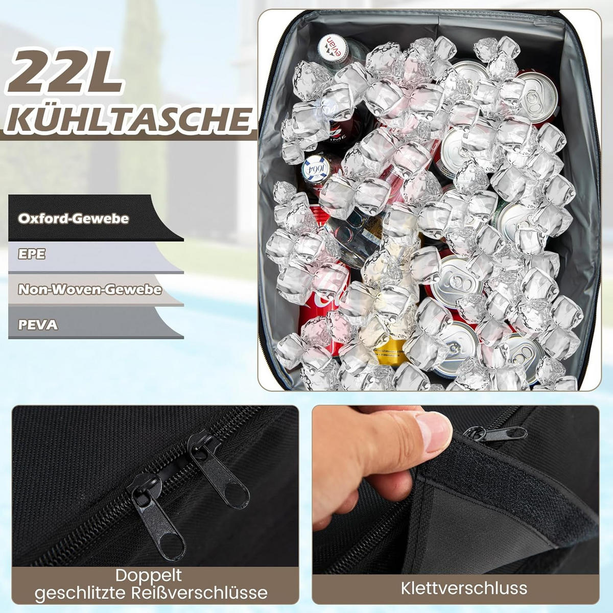 HOLLYWOODSCHAUKEL Braun - Braun, Metall (124/162/181cm) - COSTWAY