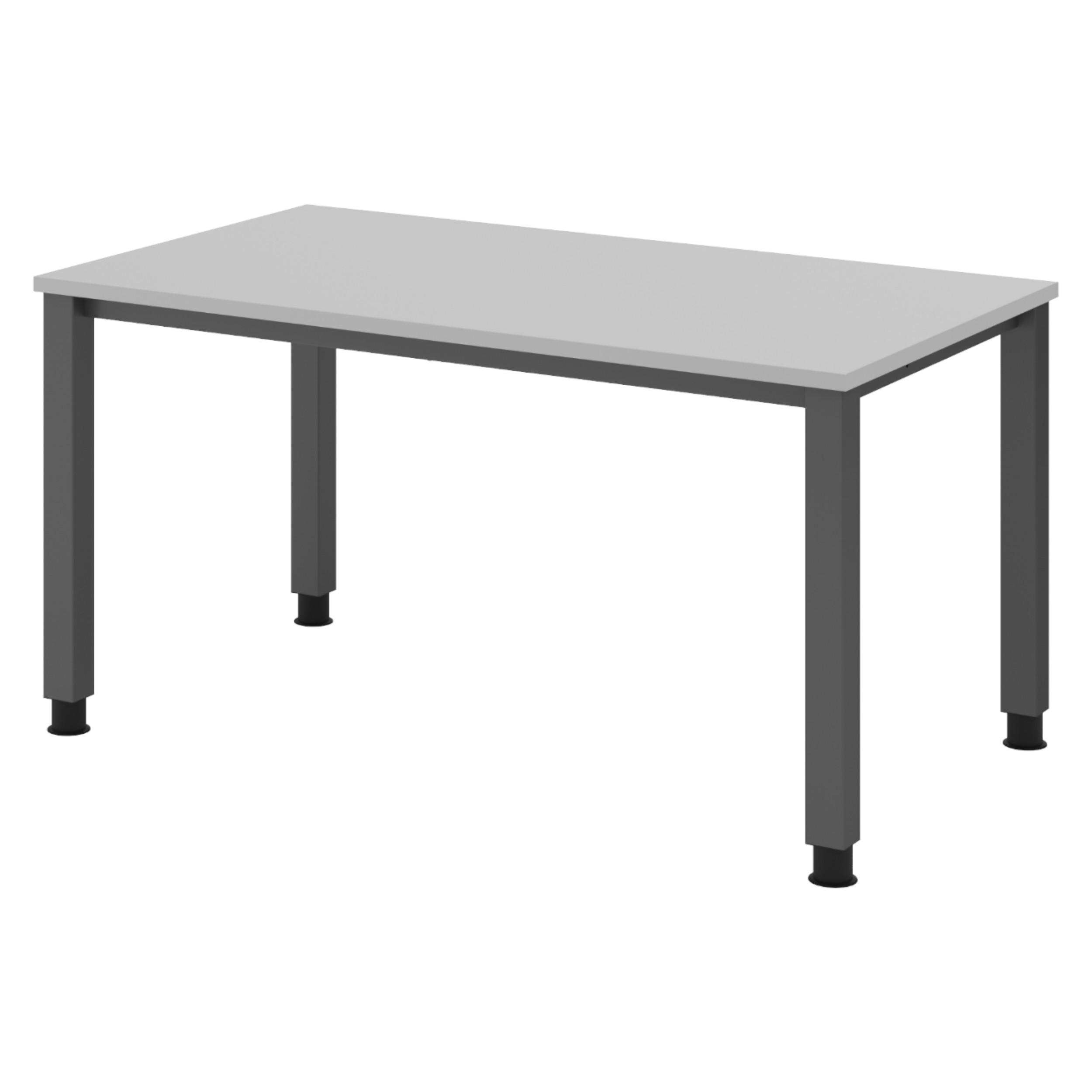 SCHREIBTISCH Serie-Q 80/140/74 cm in Grau/Graphitfarben - Graphitfarben/Grau, Holzwerkstoff (80/140/74cm) - bümö