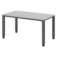 SCHREIBTISCH Serie-Q 80/140/74 cm in Grau/Graphitfarben - Graphitfarben/Grau, Holzwerkstoff (80/140/74cm) - bümö