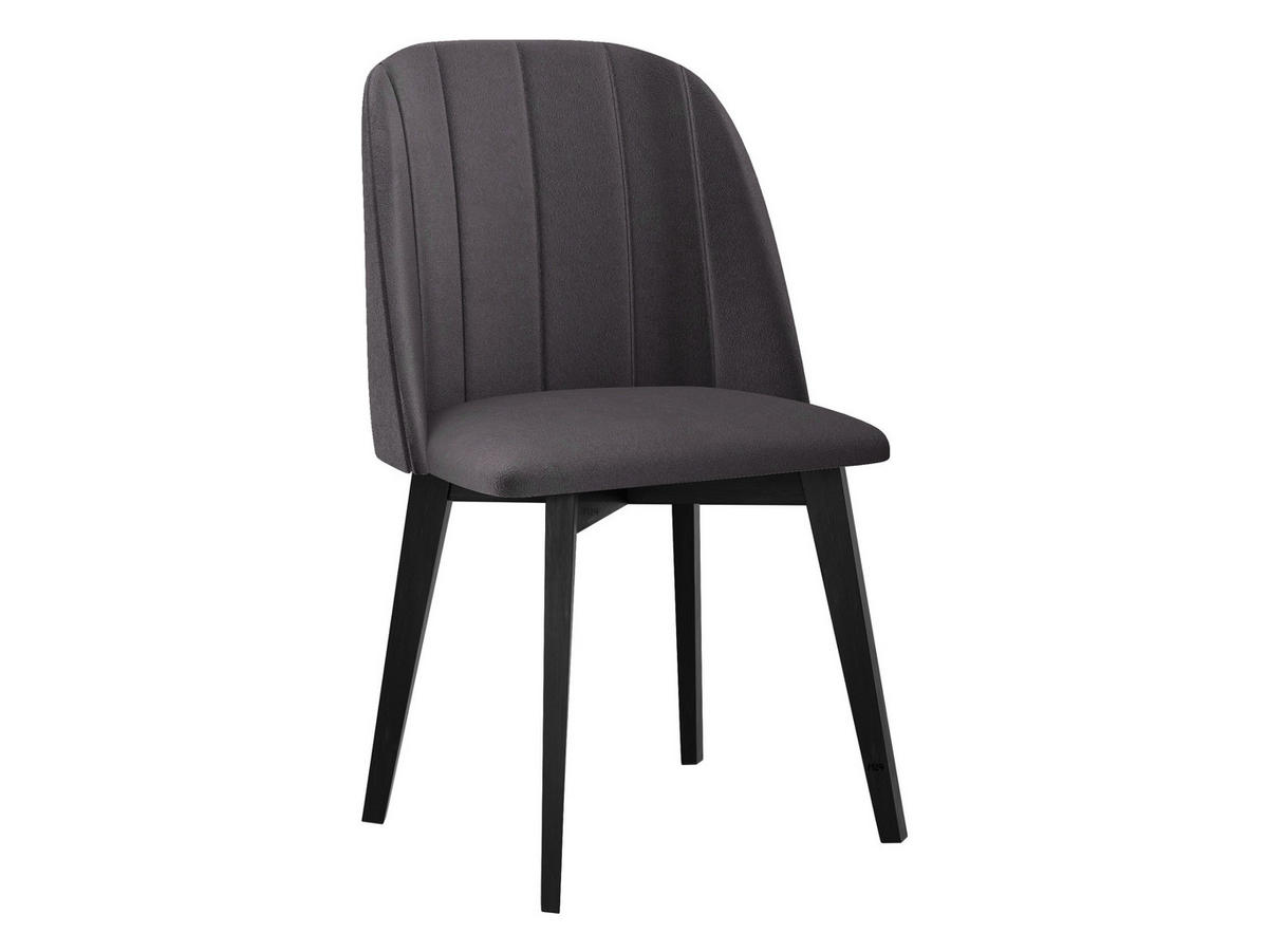 ESSZIMMERSTUHL Monti III Pik Gerade - Schwarz/Grau, Holz/Textil (48/83/55cm) - MIRJAN24