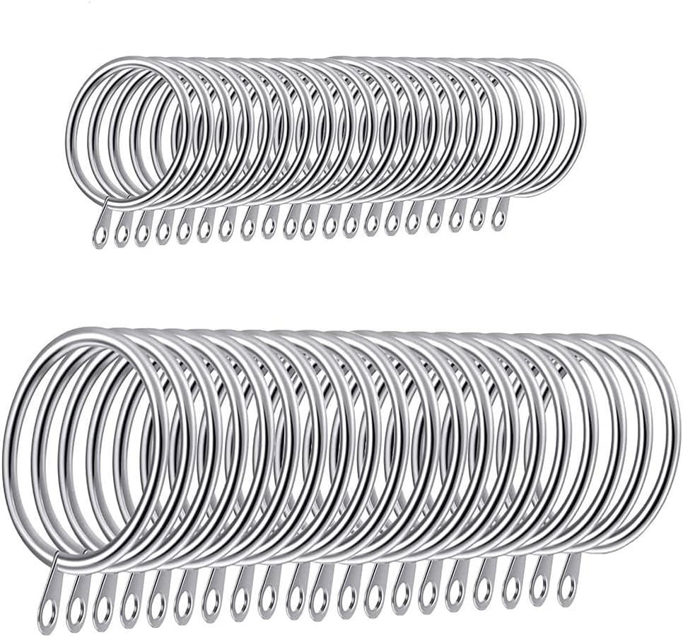 DUSCHVORHANGRINGE Silber Set für Aufhängung Stangen - Grau, Metall (1/1cm) - MCBOSON