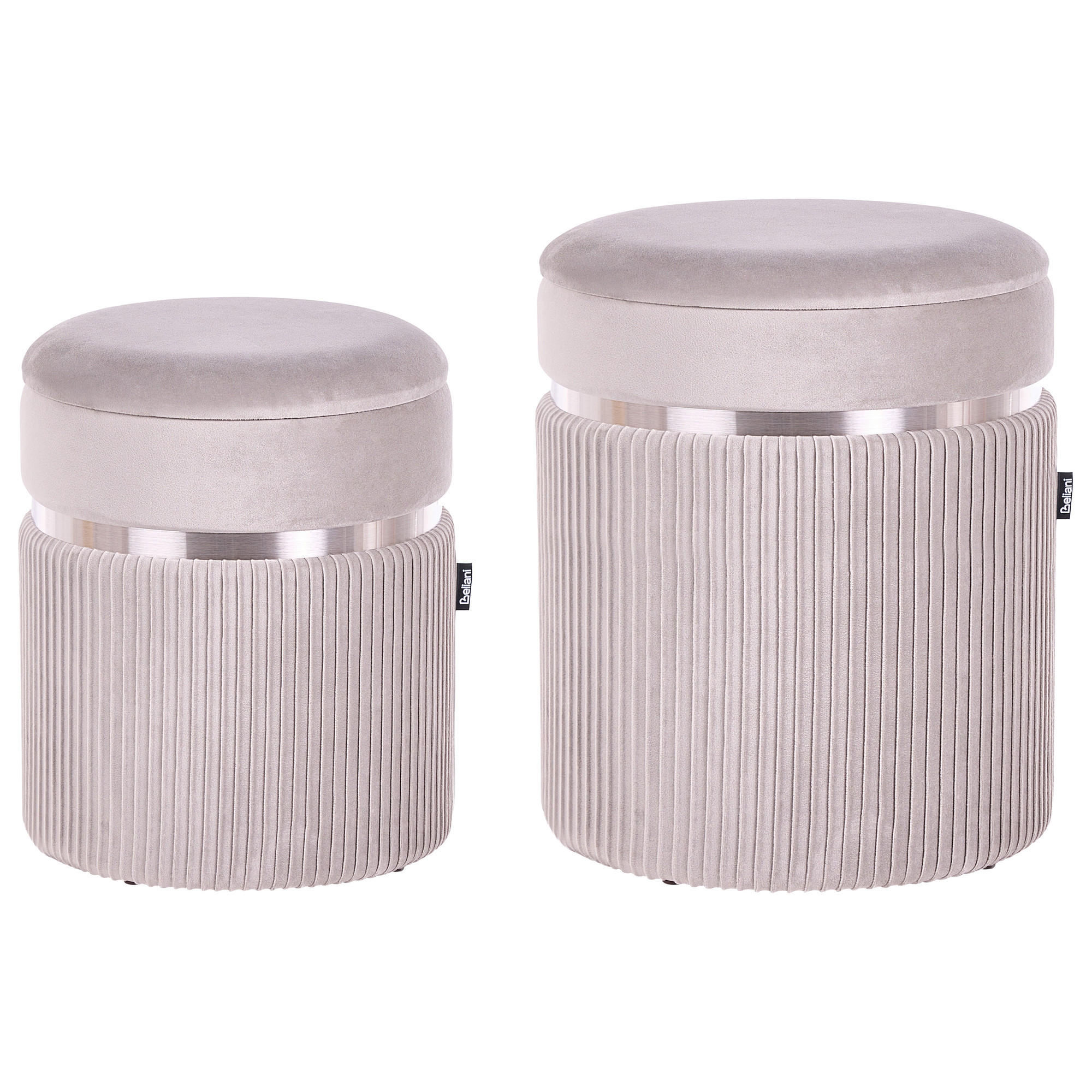 POUF Camdenton 36-31/36-31/44-38 cm - Grau, Textil (36/44/36cm) - Beliani