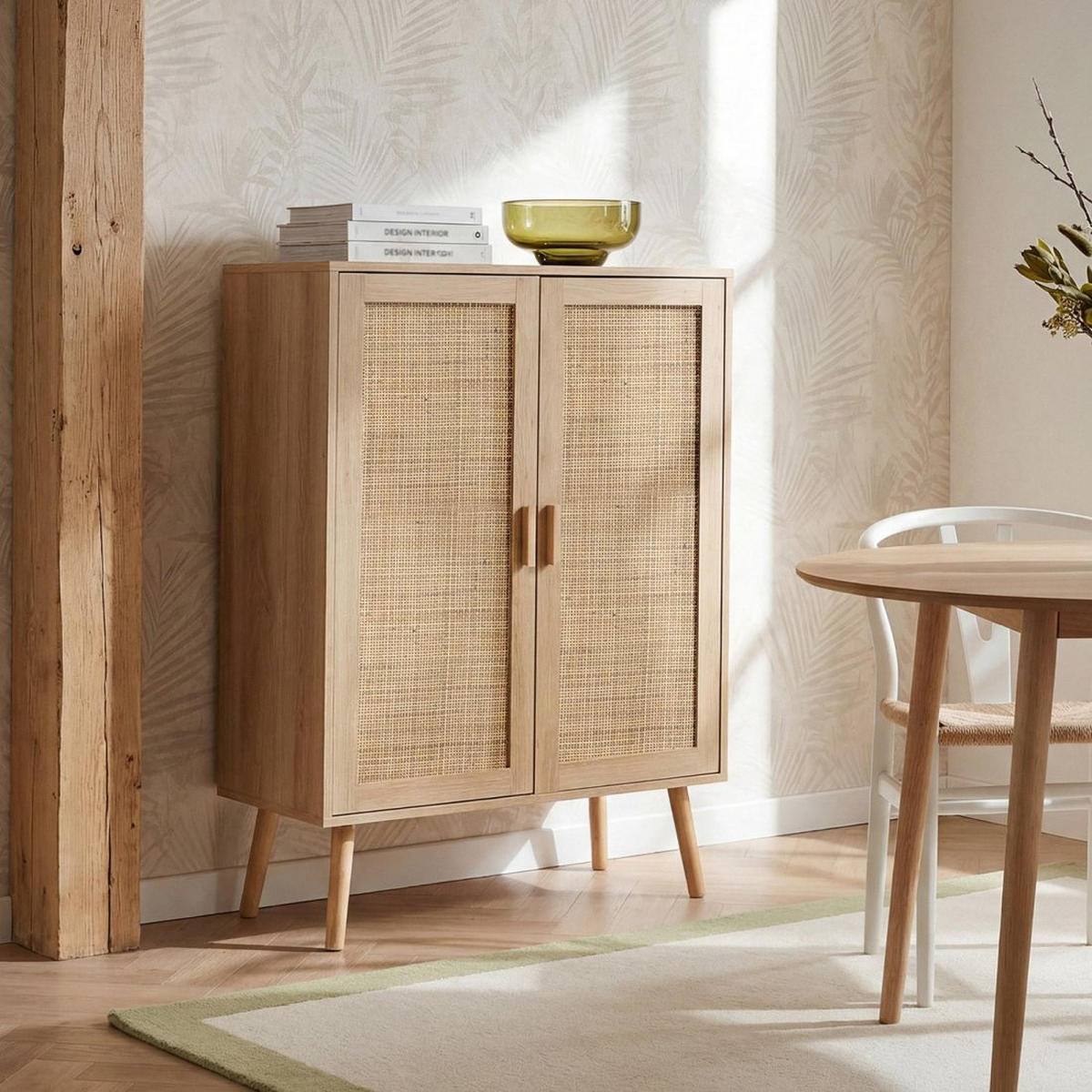 VITRINENSCHRANK DOPPELTER Tahiti Natürlich 80 cm x 110 cm - Naturfarben, Holzwerkstoff (80/110/34cm) - Klast Home