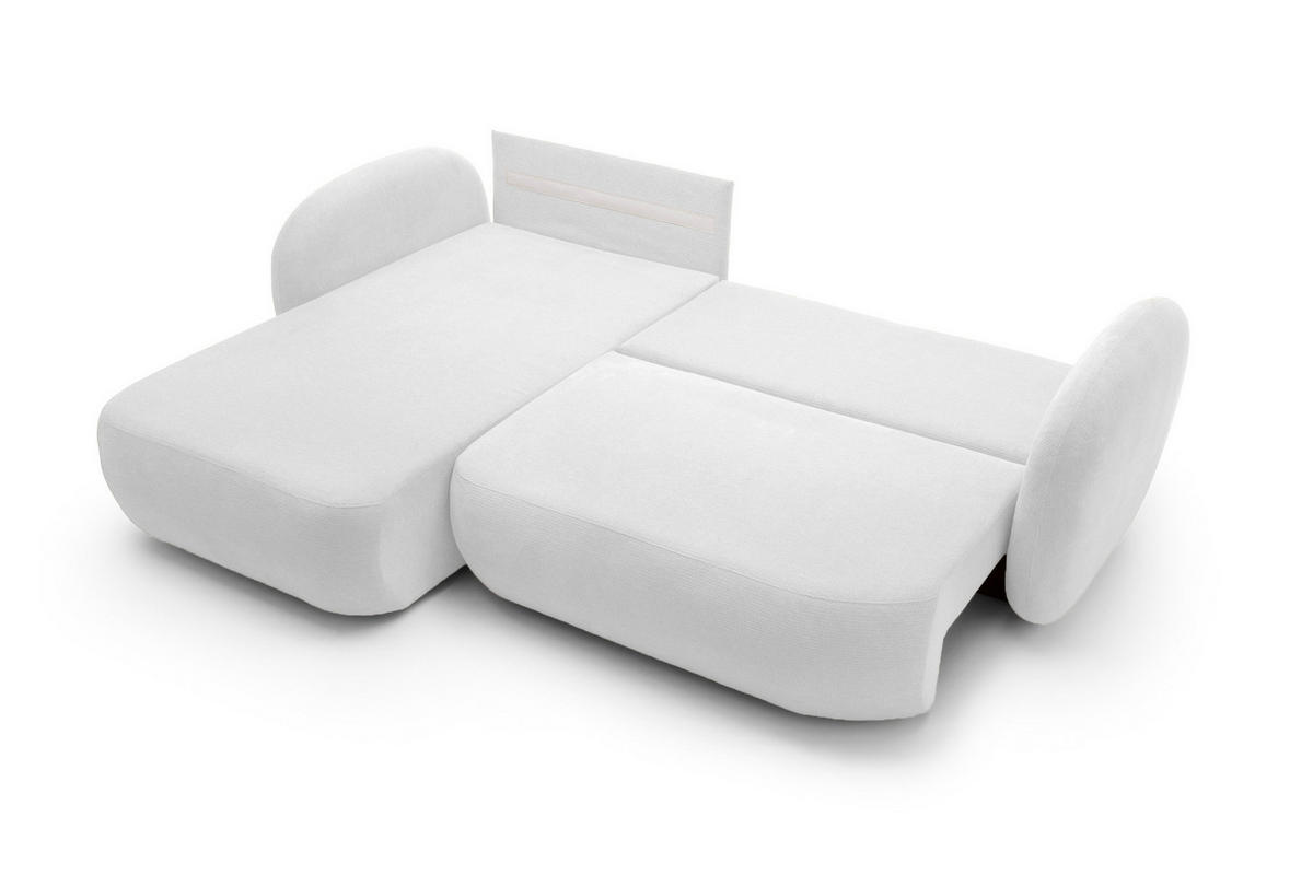 ECKSOFA OLIO L-Form Schlaffunktion mit Bettkasten, lose Rückenkissen, freistehend, LINKS 174x248 cm Silver-coloured - Silberfarben, Holz/Textil (174/248cm) - DomoHome