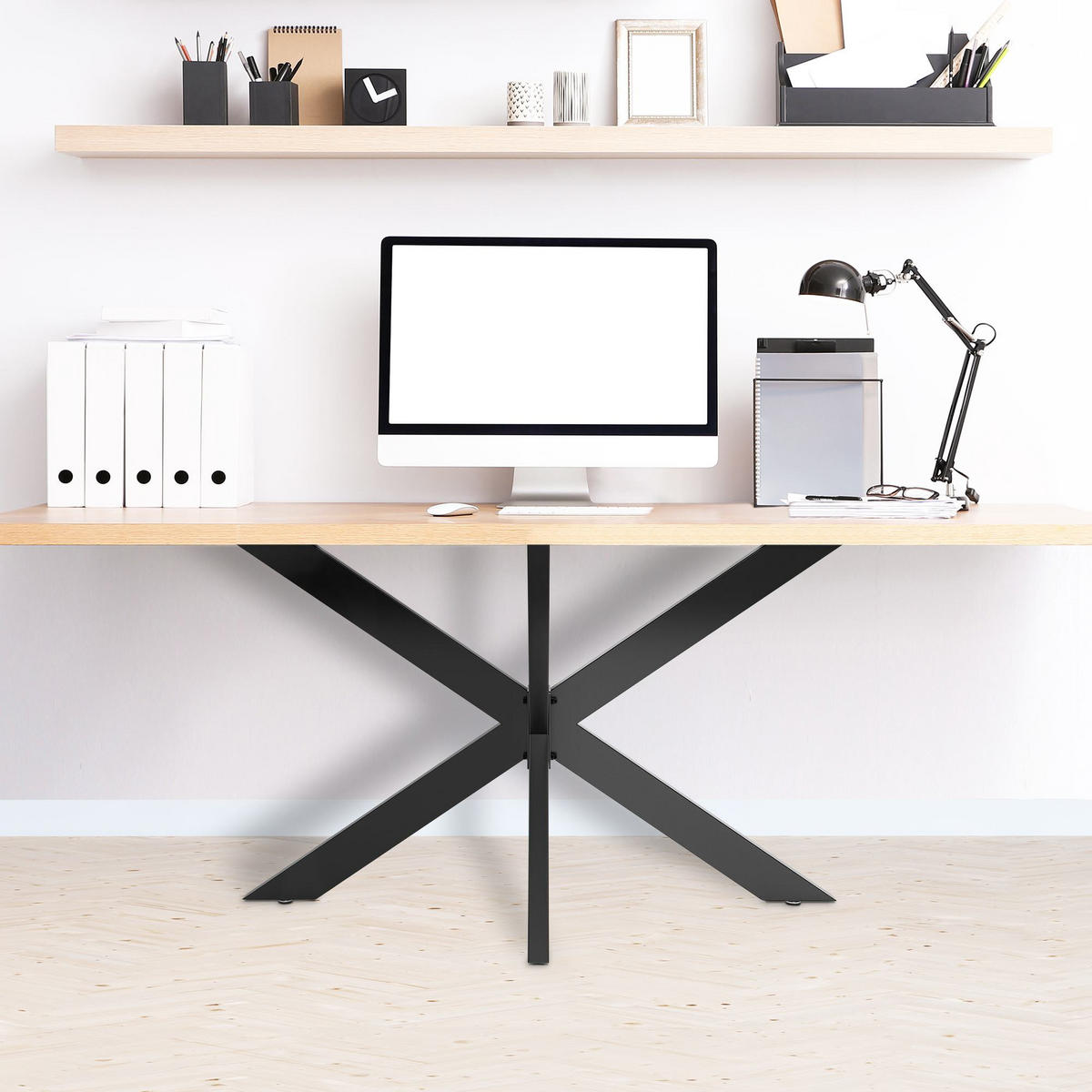 TISCHBEIN eckig 68/120/71 cm Metall schwarz - Schwarz, Metall (68/71/120cm) - CLP