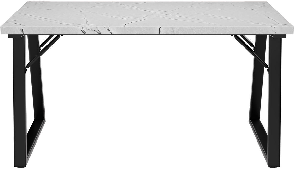 ESSTISCH in Holz, Metall 140/80/75cm - Schwarz/Weiß, Holzwerkstoff (80/140/75cm) - HOMAVO
