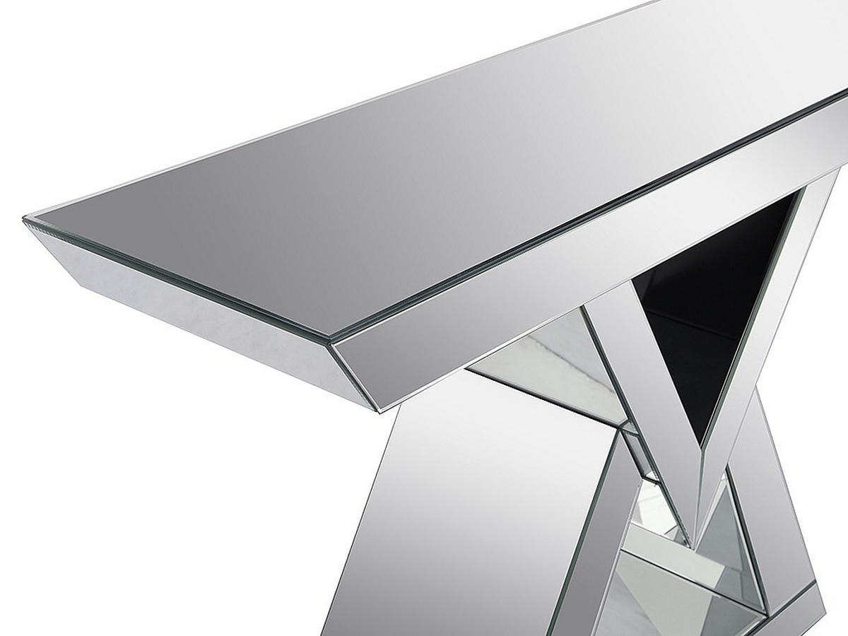 KONSOLENTISCH - 120 cm x 36 cm - Glas - Silberfarben - ISIDA - Silberfarben, Glas (36/120/80cm) - Vente-Unique