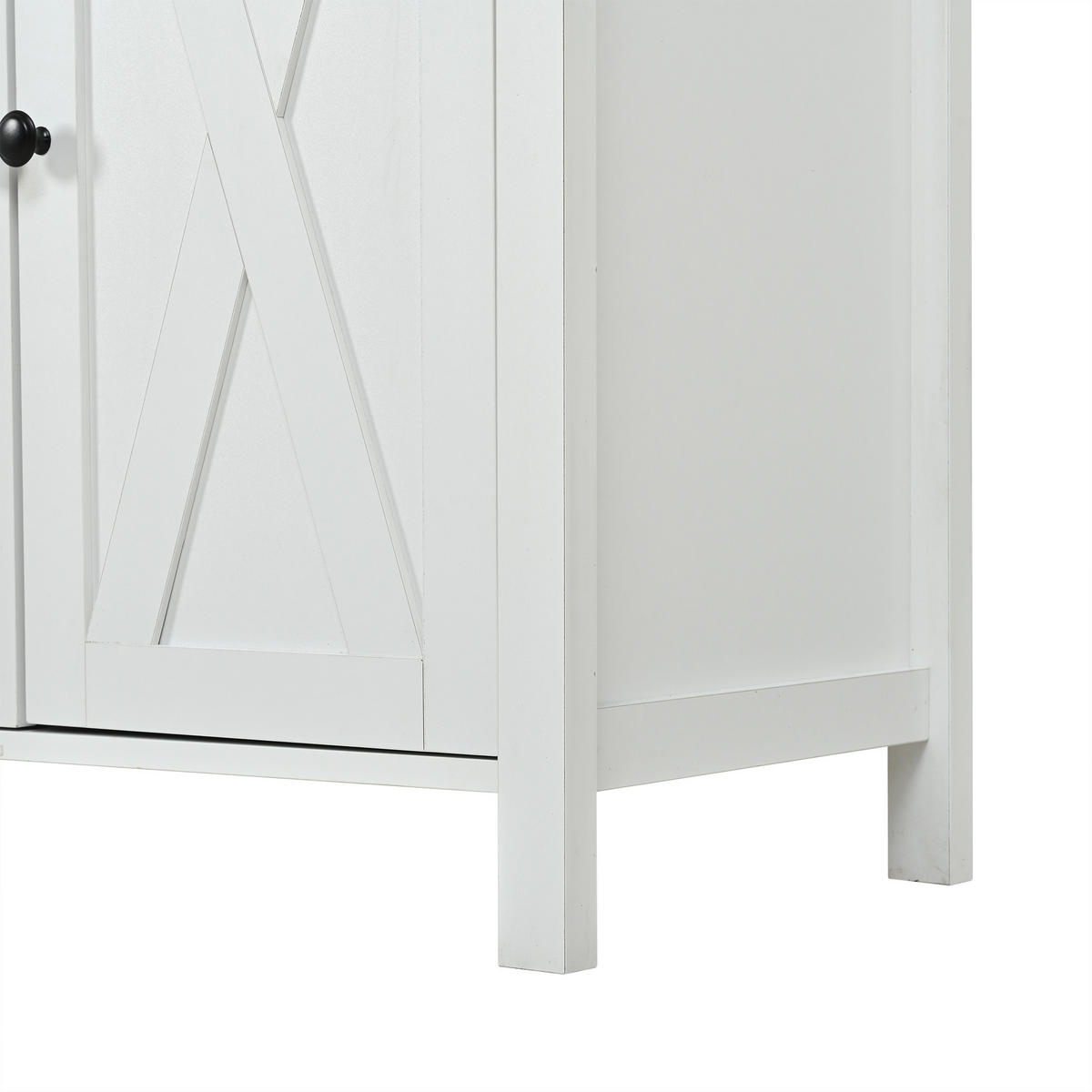 SIDEBOARD mit 4 Türen, 2 Fächern und Rundgriffen aus MDF in Weiß - Weiß, Glas/Holz (140/78/40cm) - EVRYAE