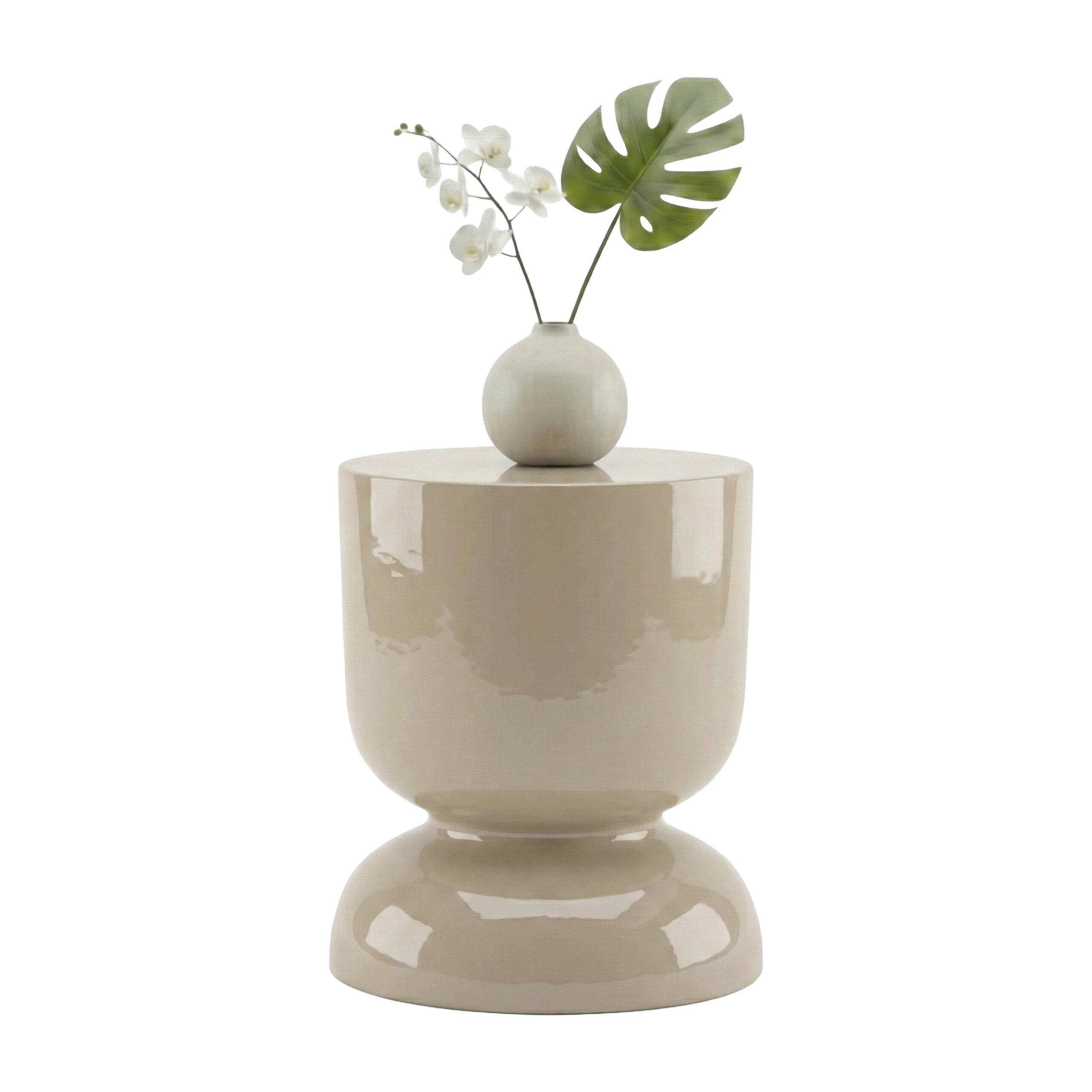 STRANSKA miza - bež, kovina (36/36/46cm) - Relaxdays