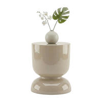 STRANSKA miza - bež, kovina (36/36/46cm) - Relaxdays