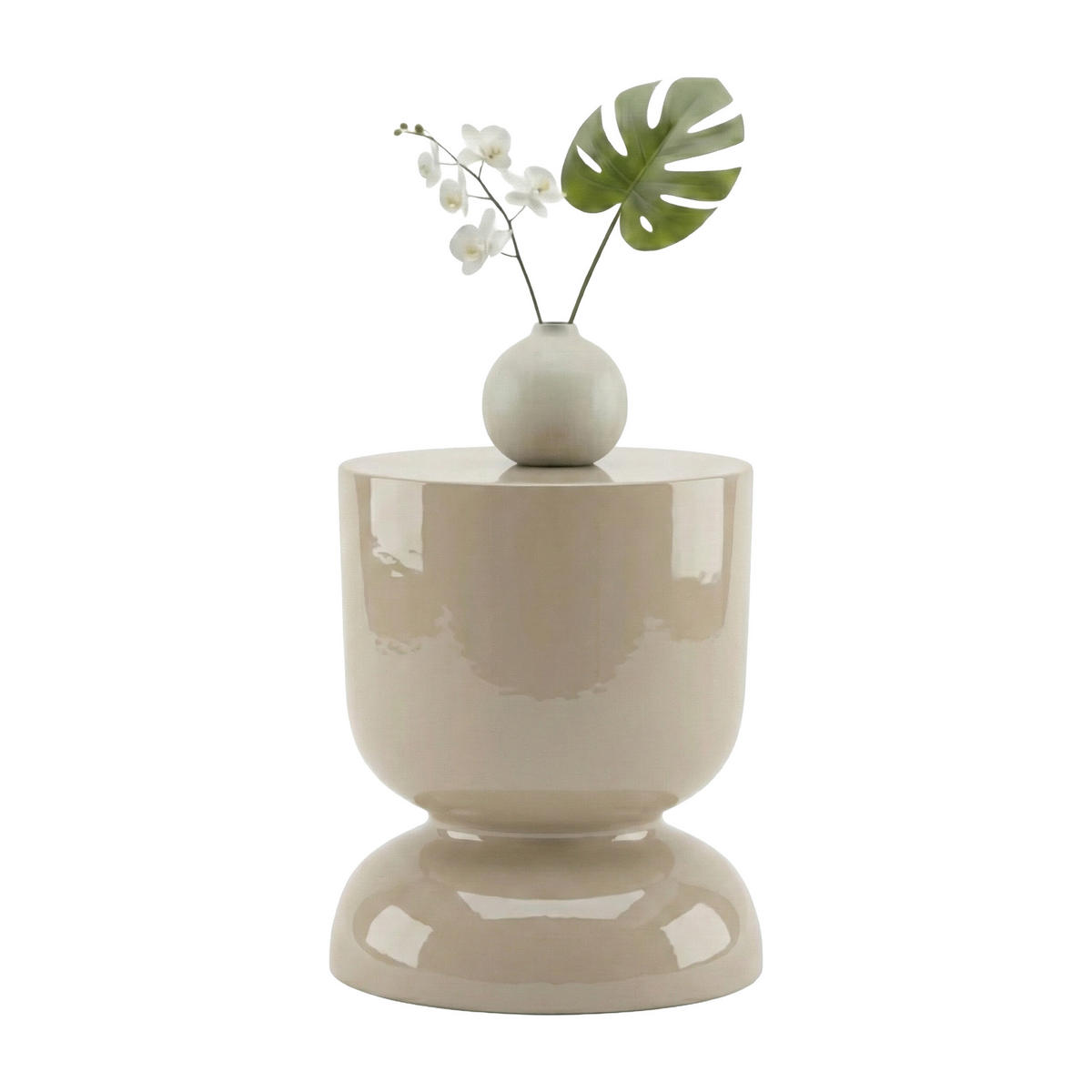 STRANSKA miza - bež, kovina (36/36/46cm) - Relaxdays