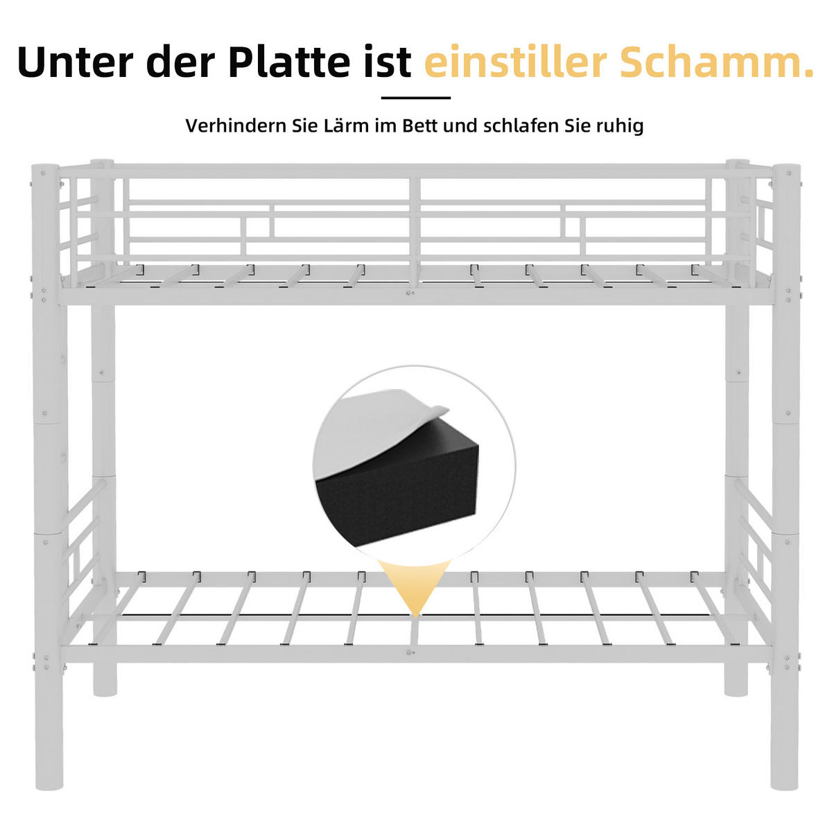 ETAGENBETT 90/190 mit Leiter und Schutzgeländern - Weiß, Holzwerkstoff (90/190cm) - EVRYAE