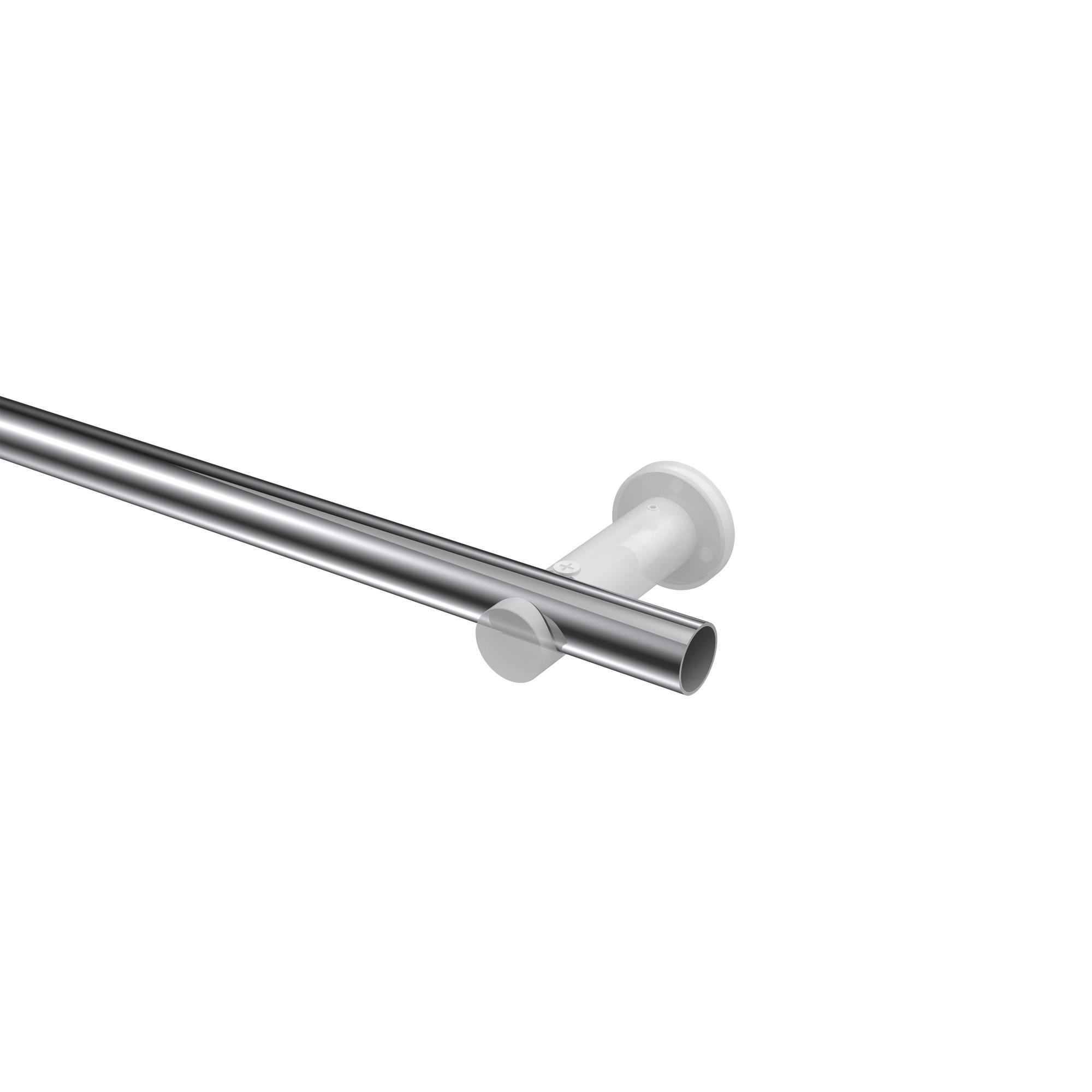 GARDINENSTANGE Platon Santo 360 cm (geteilt in 2 x 180 cm), 1-läufig (ohne Ringe), 20 mm Ø Chrom - Chromfarben, Metall (360cm) - INTERDECO