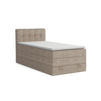BOXSPRINGBETT JUNG 2 100/200 Cord Beige mit Matratzen H3 + H4 - Beige, Holz/Holzwerkstoff (100/200cm) - Deine Möbel 24