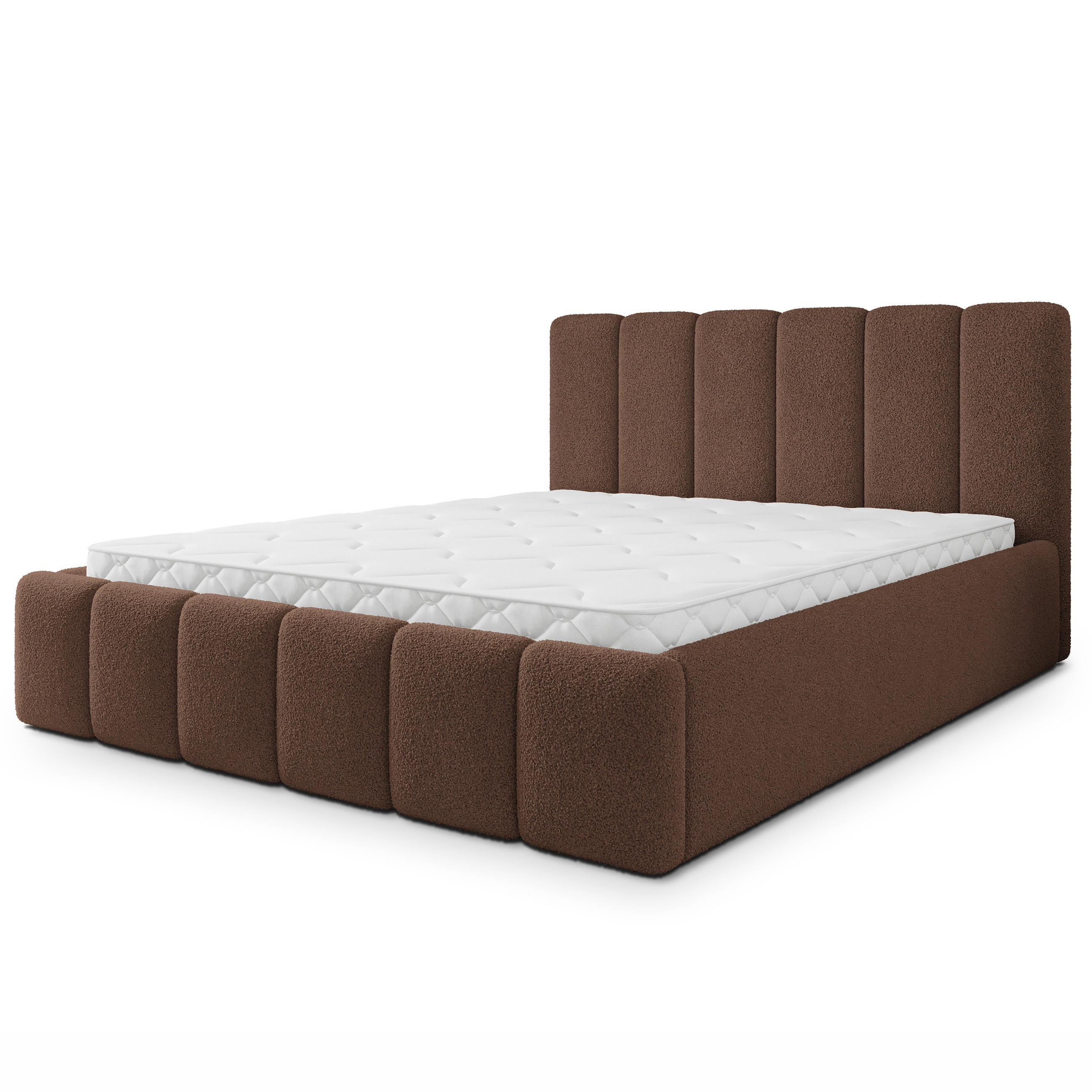 POLSTERBETT ATTORA Q 180x200 cm mit Bettkästen - Braun - Braun, Holz (180/200cm) - MASSENO