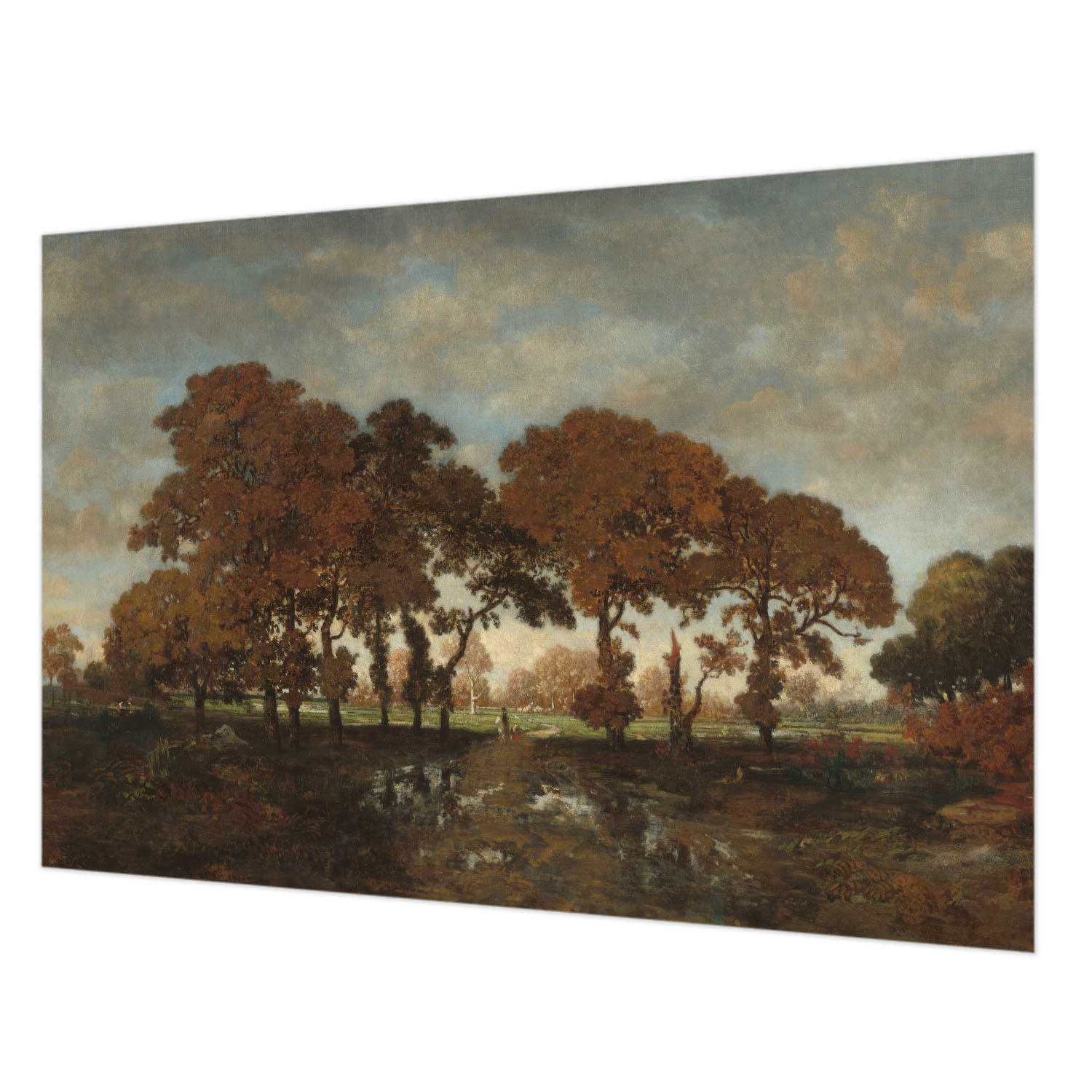 FOTOTAPETE 152x104 cm - Idyllische Landschaft - Weiß, Textil (152/104cm) - Wallfluent