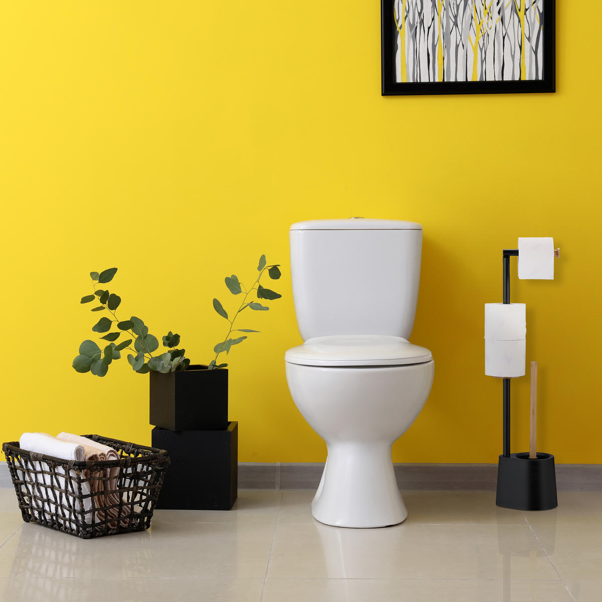 WC-GARNITUR - Multicolor, Holz/Kunststoff (16/66.5/11cm) - Relaxdays