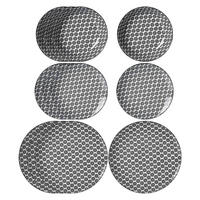TELLER-SET Takeo Circles schwarz-weiß 12er Set - Schwarz/Weiß, Keramik (1/1/1cm) - Ritzenhoff Breker