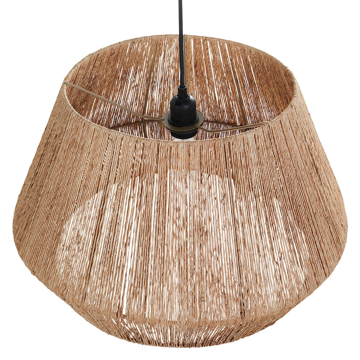 HÄNGELEUCHTE Jute Naturfarben Birau - Naturfarben, Naturmaterialien (48/48/128cm) - Beliani