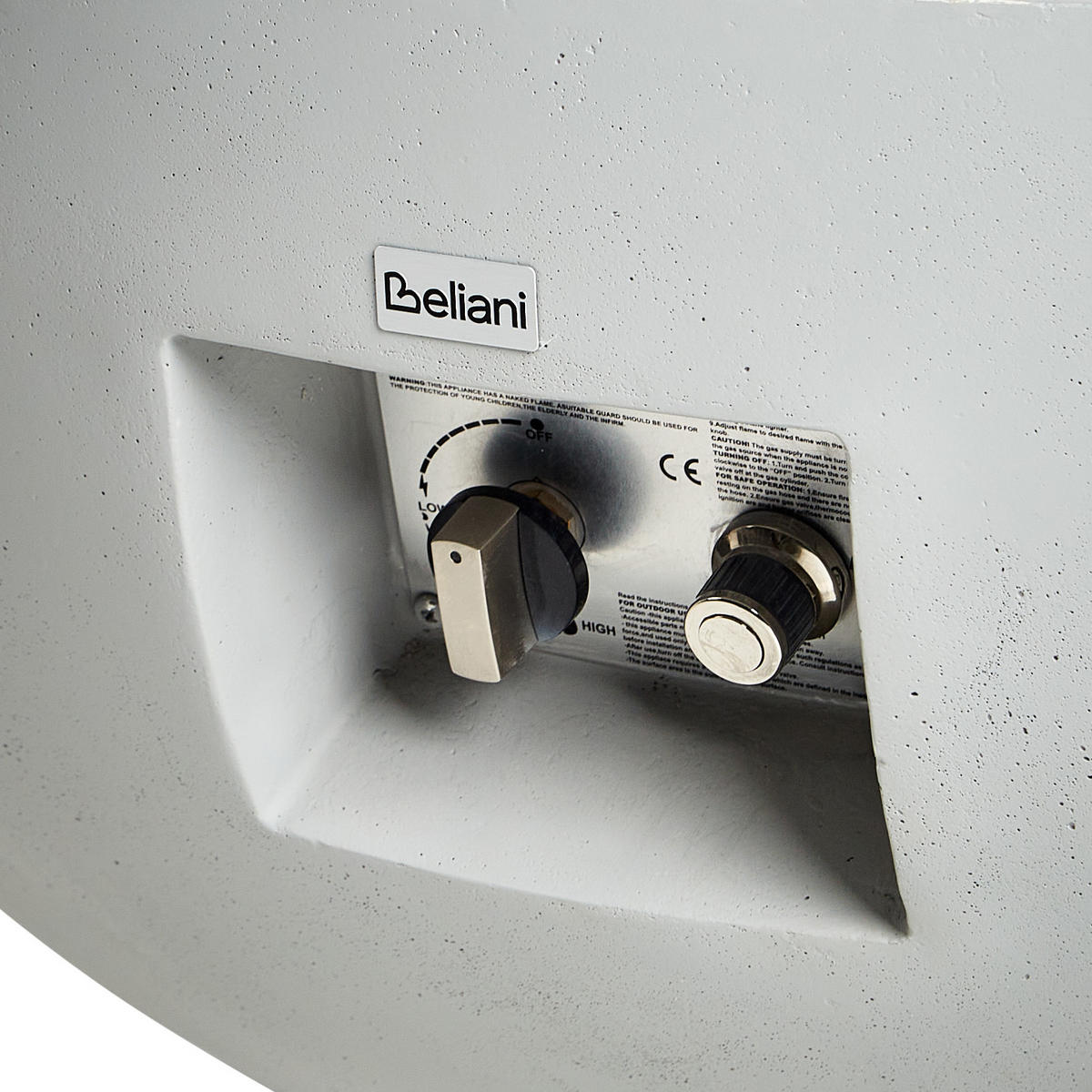 FEUERSTELLE Grau Surtsey - Grau, Stein (108/40/108cm) - Beliani