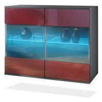 KOMMODE Bari Bordeaux Hochglanz - Bordeaux, Holzwerkstoff (92.5/73.5/35cm) - Vladon