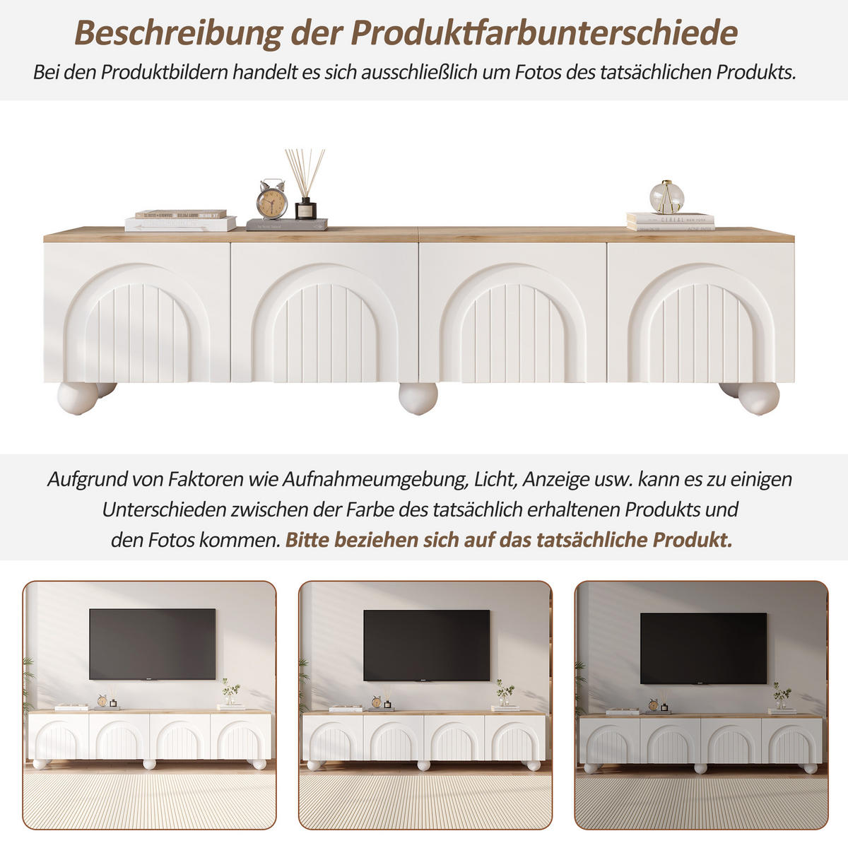 TV-LOWBOARD 180x40x45 cm Holz Weiß 4 Schränke 6 Metallbeine - Multicolor, Holzwerkstoff (40/45/180cm) - FLIEKS