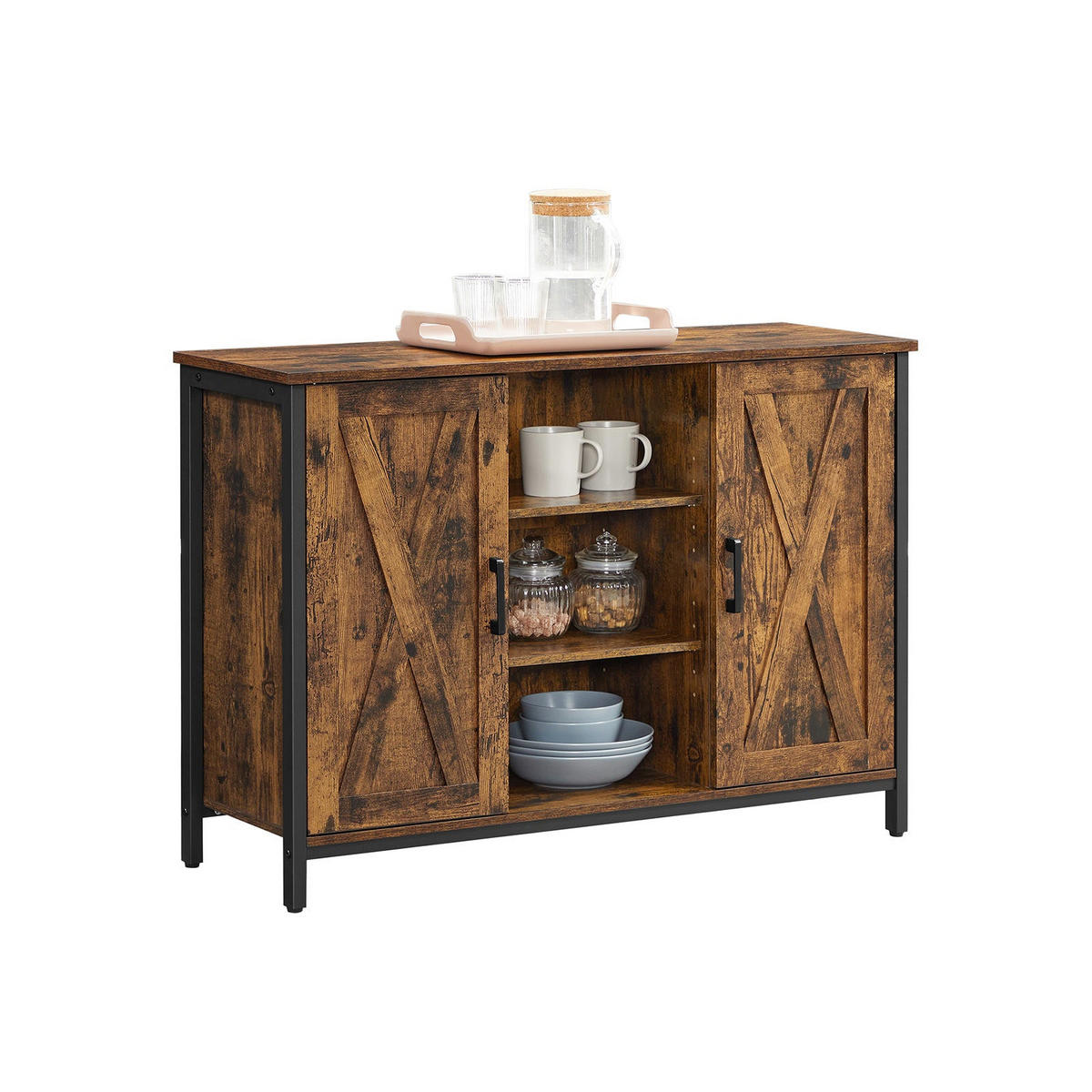 SIDEBOARD - Braun, Holzwerkstoff (35/70/100cm) - Hansiro