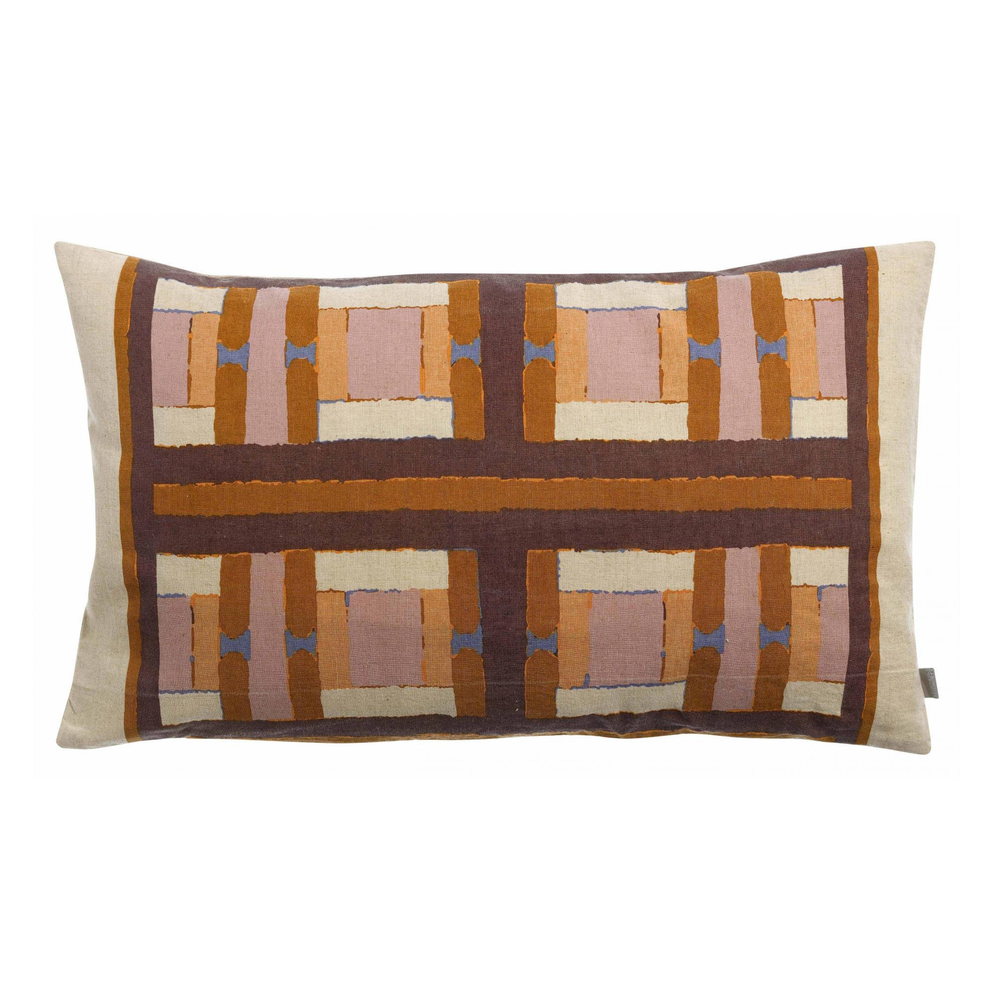 BESTICKTES KISSEN Taho kupferbraun 40 x 65 cm - Dunkelorange, Textil (40/65cm) - Vivaraise