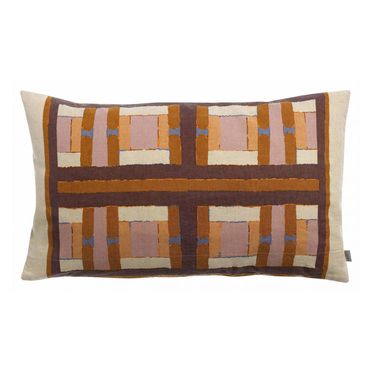 BESTICKTES KISSEN Taho kupferbraun 40 x 65 cm - Dunkelorange, Textil (40/65cm) - Vivaraise