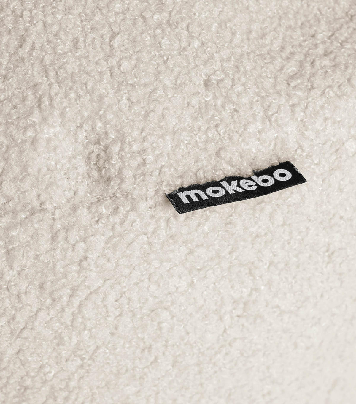 POUF Bouclé Mochi - Beige, Textil (50/30/50cm) - Mokebo