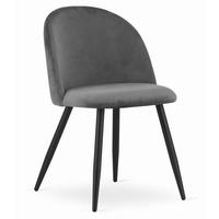 ESSZIMMERSTUHL Dunkelgrauer Velours, Bequeme Sitzfläche - Grau, Textil (48/79/43cm) - Best For Home