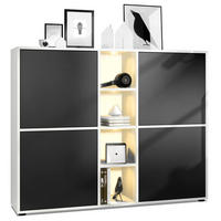 HIGHBOARD Cuba Türen in Schwarz matt - Schwarz, Holzwerkstoff (130.5/105.5/35.5cm) - Vladon