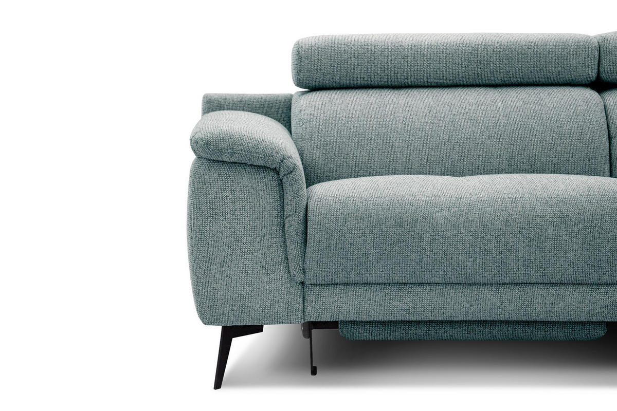 ECKSOFA FIERO 5-Sitzer mit 1 Relaxfunktion, mintgrün - Mintgrün, Holzwerkstoff/Textil (290/228cm) - Courtois Laville