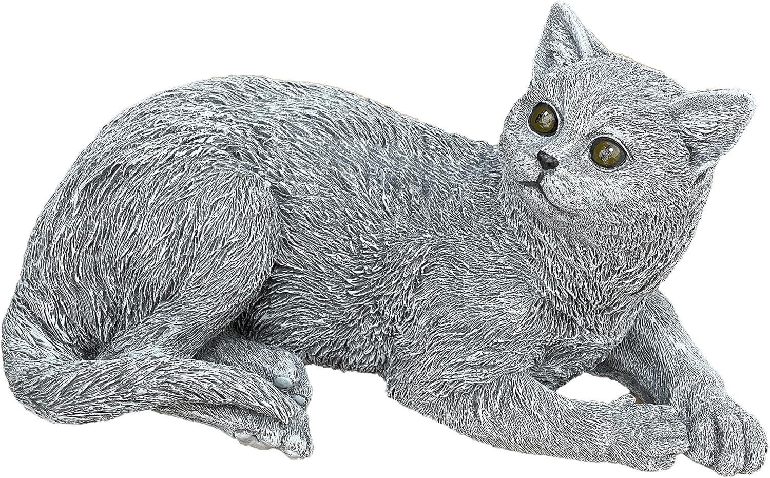 STEINFIGUR Katze Lotti liegend frostfest Steinguss - Grau, Stein (34/18/18cm) - stoneandstyle