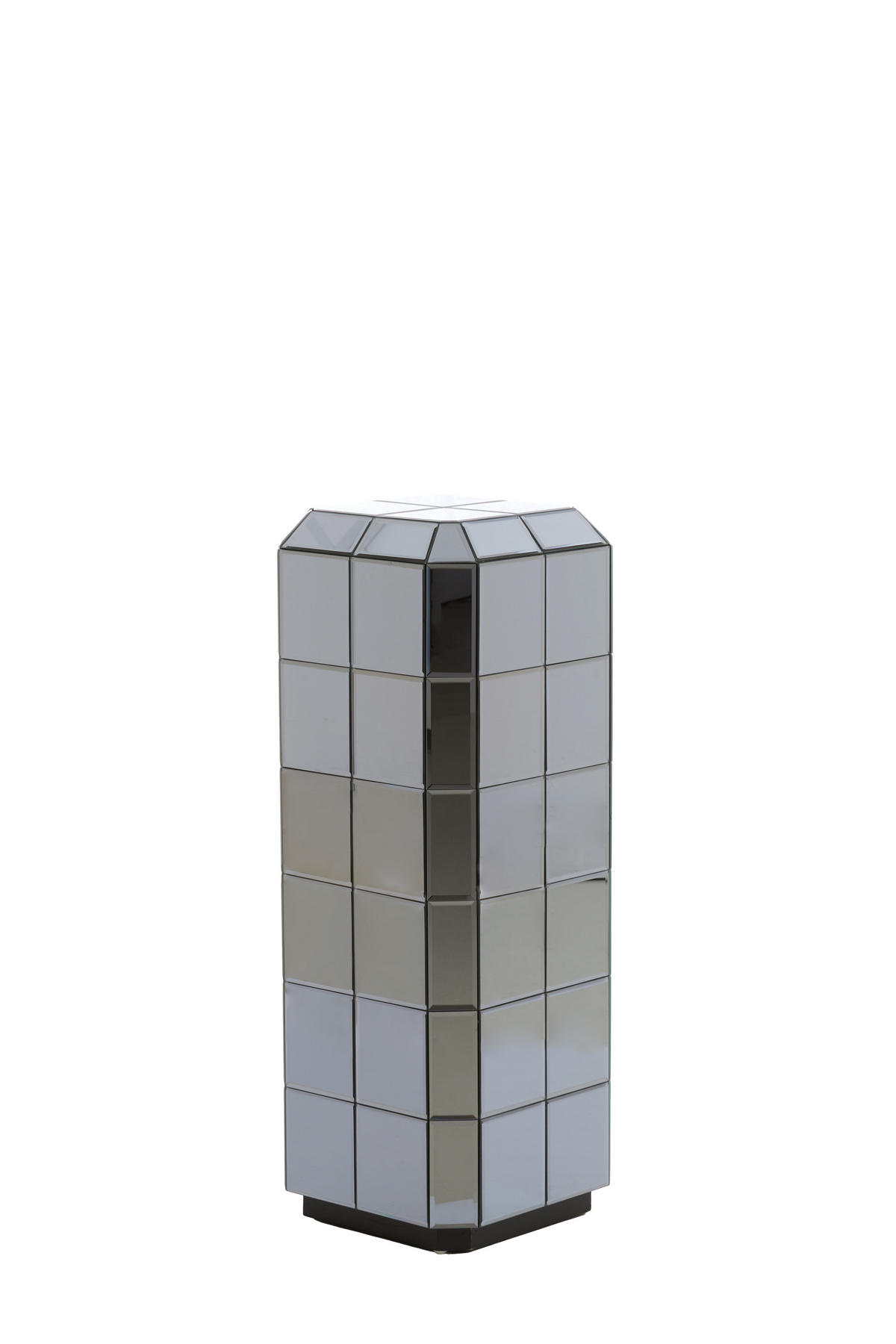 BLUMENSÄULE Luciano Grau 30/30/80 cm - Grau, Glas (30/30/80cm) - Light & Living