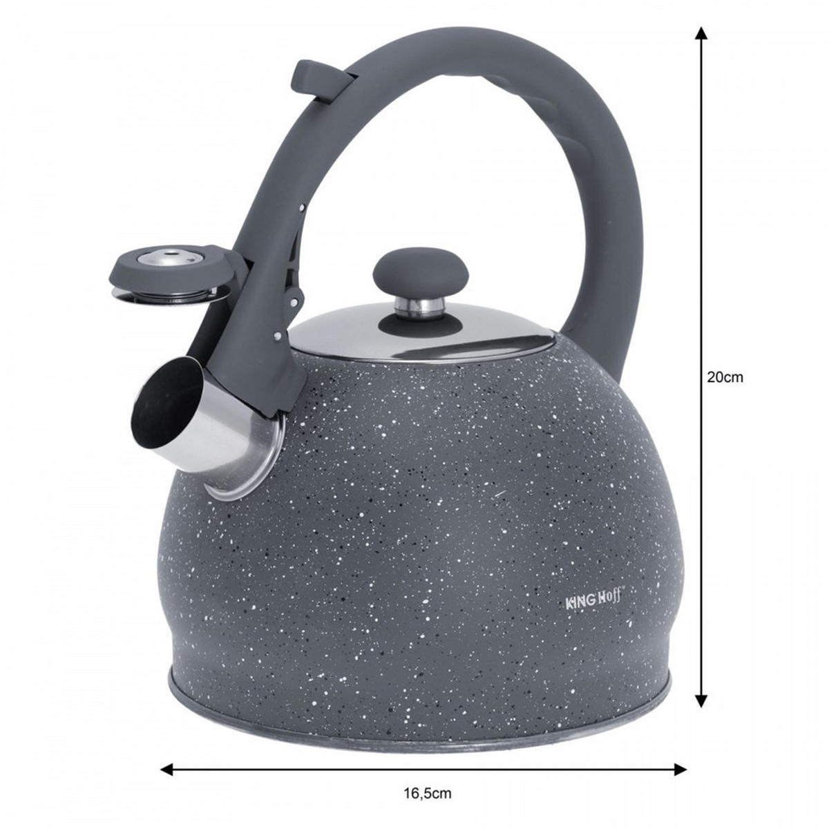 WASSERKESSEL Graphit 21/17/20 cm KH1405 - Graphitfarben, Metall (21cm) - Kinghoff 