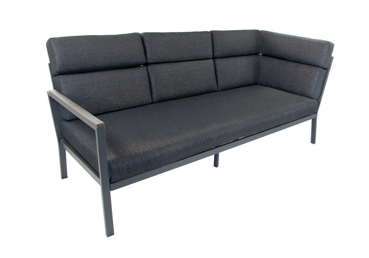 LOUNGE-SET Sorrent Grau 9-Sitzer Aluminium mit Tisch - Grau, Kunststoff - bellavista - Home & Garden